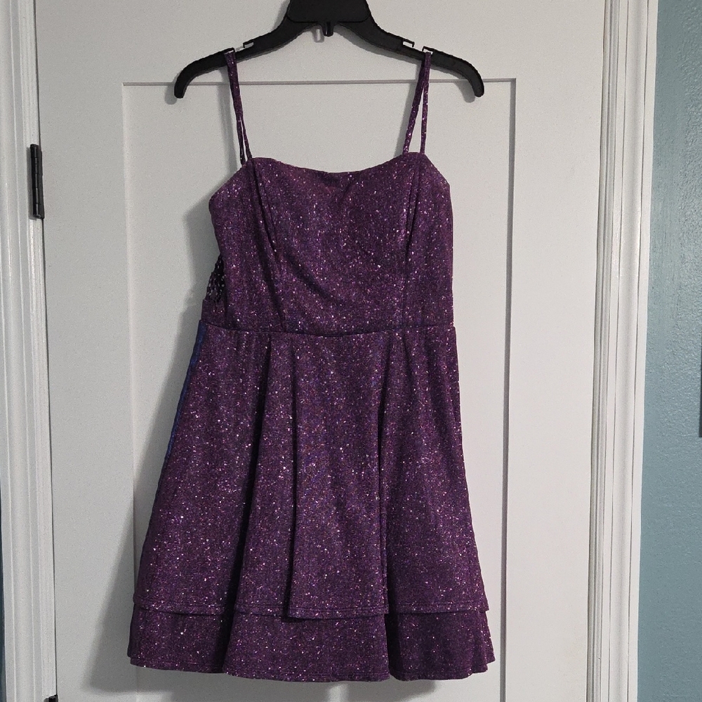 Elegant Purple Glitter Dress